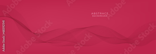 Modern vector red background with wavy lines.