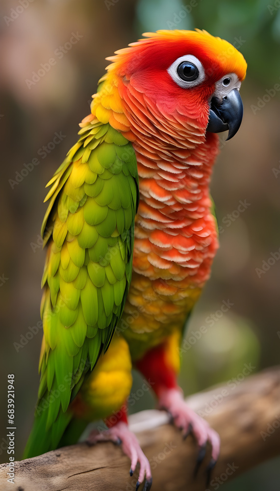 green and yellow macaw Generative AI