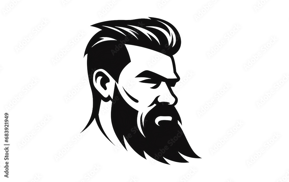 Beard Logo Vector Illustration Barbershop isolated on a transparent background.