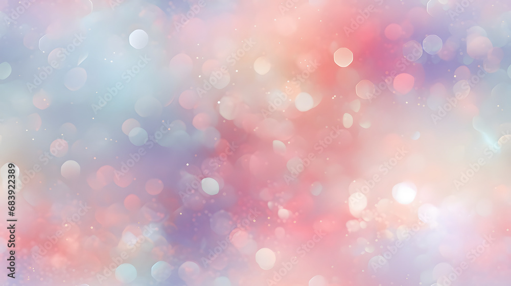 Seamless abstract bokeh texture with soft pastel-colored light spots