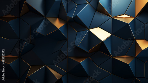 Abstract Dark Blue and gold glitter square horizontal background.