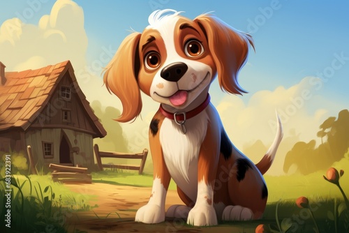 Cute Cartoon Storybook Dog ...