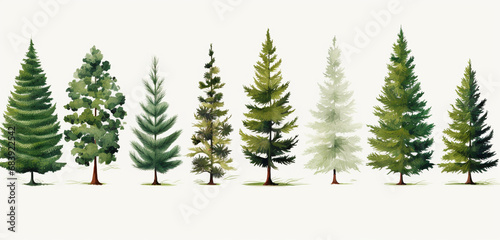 christmas trees isolated