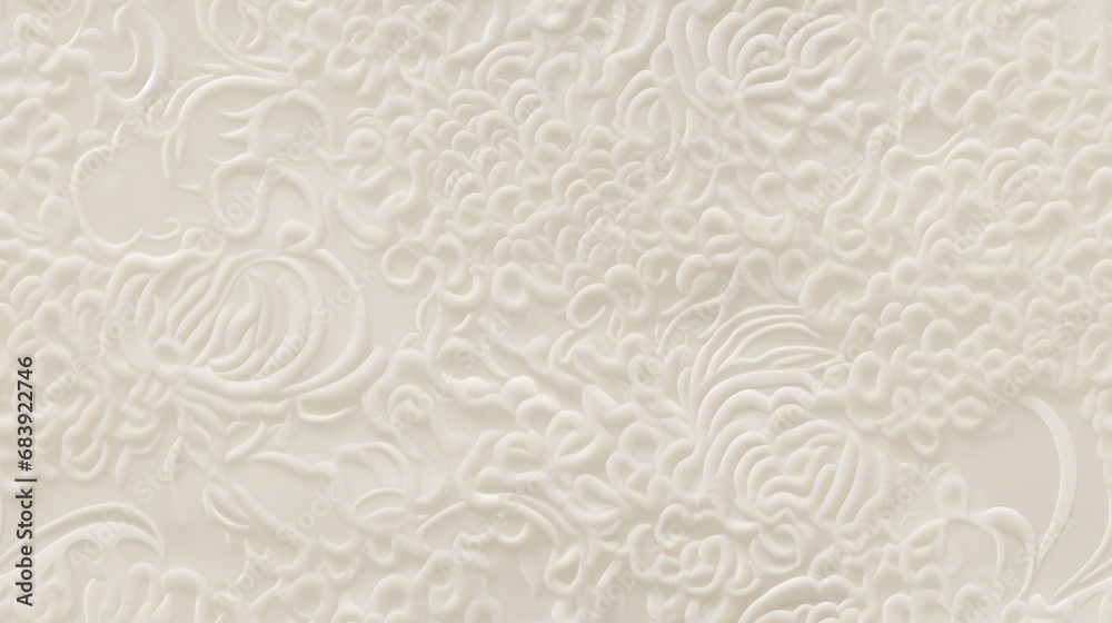Seamless close-up of ivory lace fabric with elegant swirling design Seamless close-up of ivory lace fabric with elegant swirling design