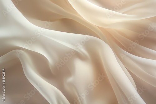 A detailed close up photo showcasing the texture and pattern of a white fabric. Ideal for backgrounds, fashion design, or textile projects photo