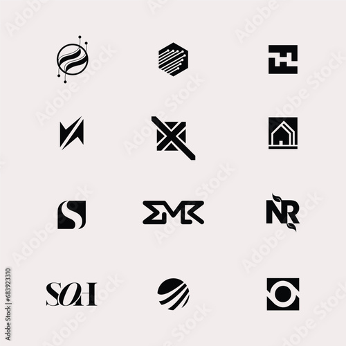 Abstract logos mega collection. Geometrical abstract logos