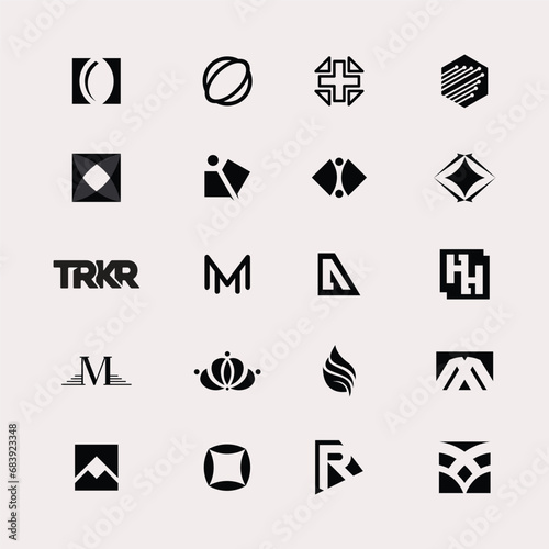 Abstract logos mega collection. Geometrical abstract logos