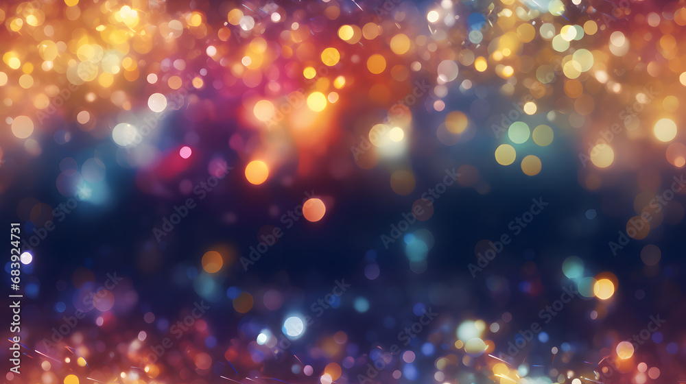 Seamless soft bokeh texture with blurred multicolored lights