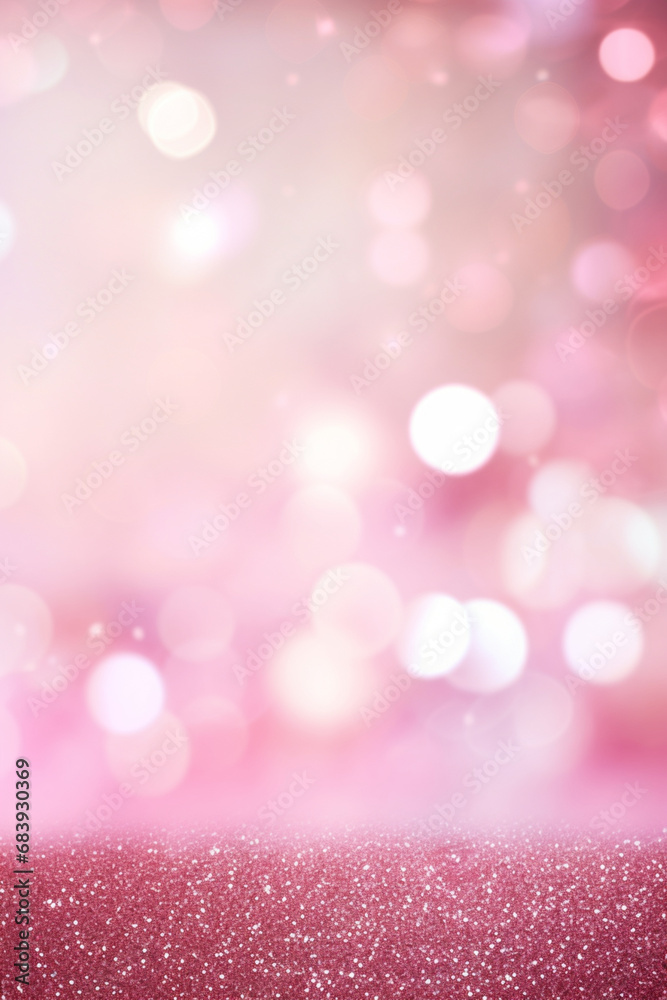 pink and pury and glitter bokeh background with copy space, pink sparkle sparkle bokeh background or romantic bokeh pattern, in the style of purple and brown, joyful celebration of nature