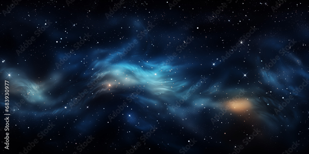 Starry sky, space, abstract background with stars in blue