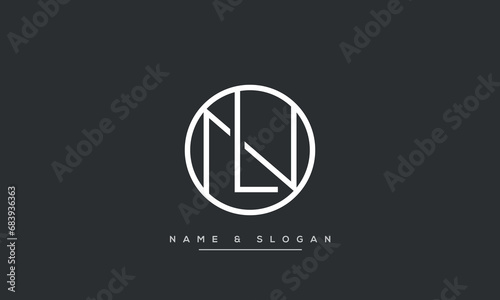 Alphabet Letters LN or NL Logo Monogram