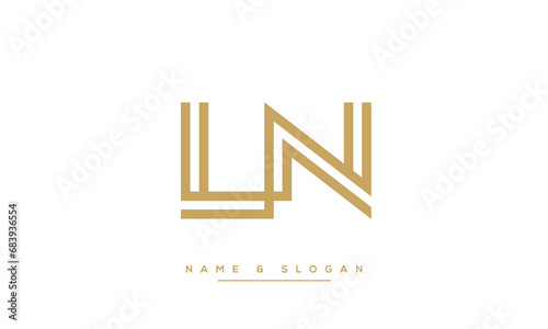Alphabet Letters LN or NL Logo Monogram