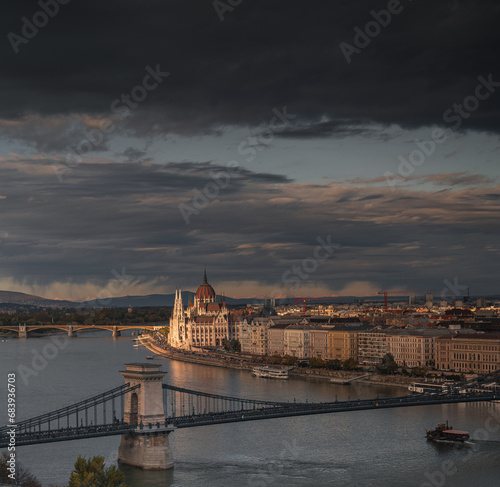 The Hungarian Parliament with Margaret Island
