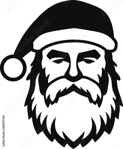 Vector isolated Santa Claus Father Christmas Saint Nicolas head simple and minimalist icon, generative ai