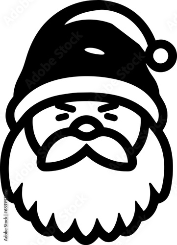 Vector isolated Santa Claus Father Christmas Saint Nicolas head simple and minimalist icon, generative ai
