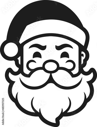 Vector isolated Santa Claus Father Christmas Saint Nicolas head simple and minimalist icon, generative ai