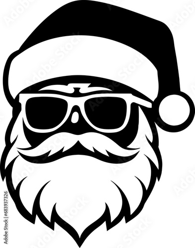 Vector isolated Santa Claus Father Christmas Saint Nicolas head simple and minimalist icon, generative ai