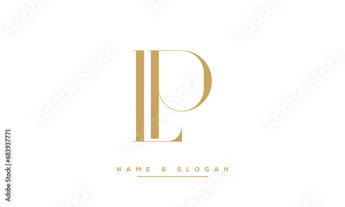 LP or PL Alphabet Letters Logo Monogram