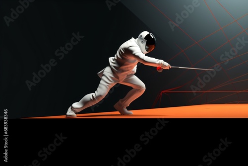 Graphic illustration of fencing sports