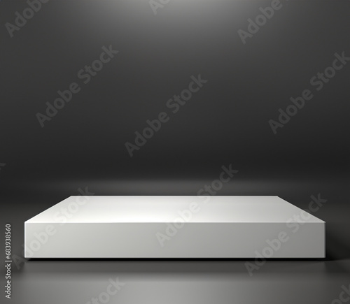 Wallpaper Mural a small square white pedestal for product presentation and advertising in front of a gray background Torontodigital.ca