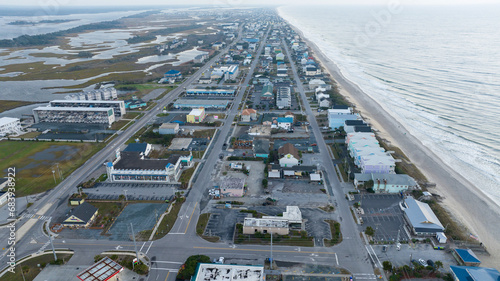 Aerial view of Surf City, North Carolina.