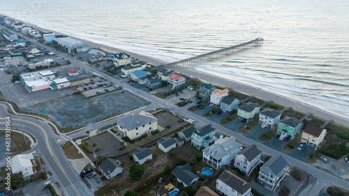 Aerial view of Surf City, North Carolina pier.