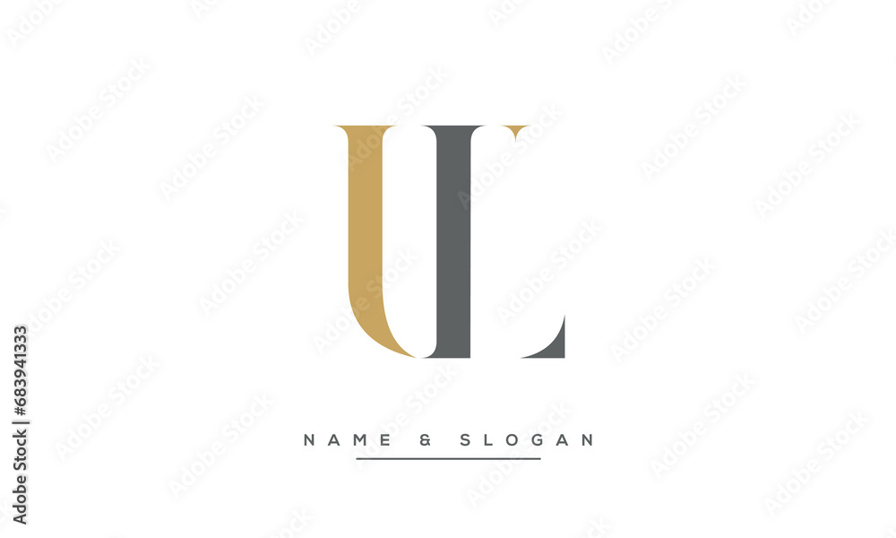 Alphabet Letters LU or UL logo Monogram Alphabet Letters LU or UL logo Monogram
