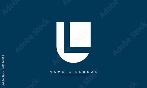 Alphabet Letters LU or UL logo Monogram