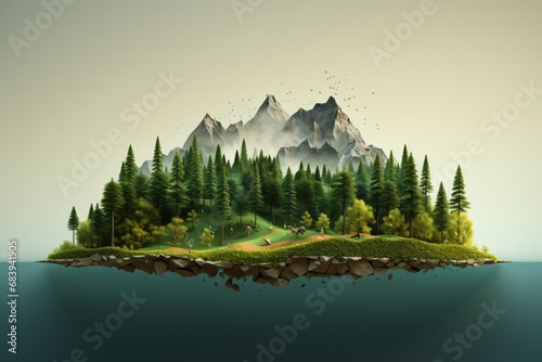Graphic illustration of aforestation photo