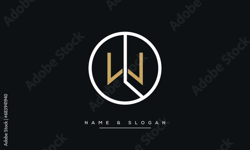 LW or WL Alphabet Letters Initial Logo