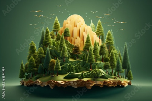 Graphic illustration of aforestation photo