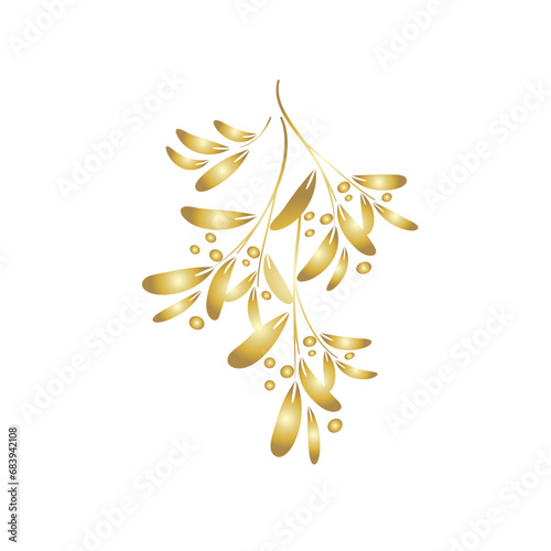Mistletoe Christmas gold gradient