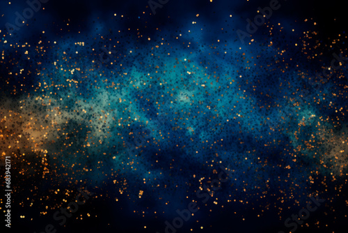 Digital texture that resembles a glittering surface in blue and gold tones