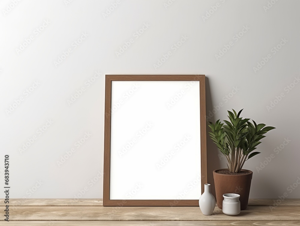 Transform Your Space: Unique White Table & Framed Art Design - Witness Elegance & Minimalism! Generative AI Transform Your Space: Unique White Table & Framed Art Design - Witness Elegance & Minimalism! Generative AI