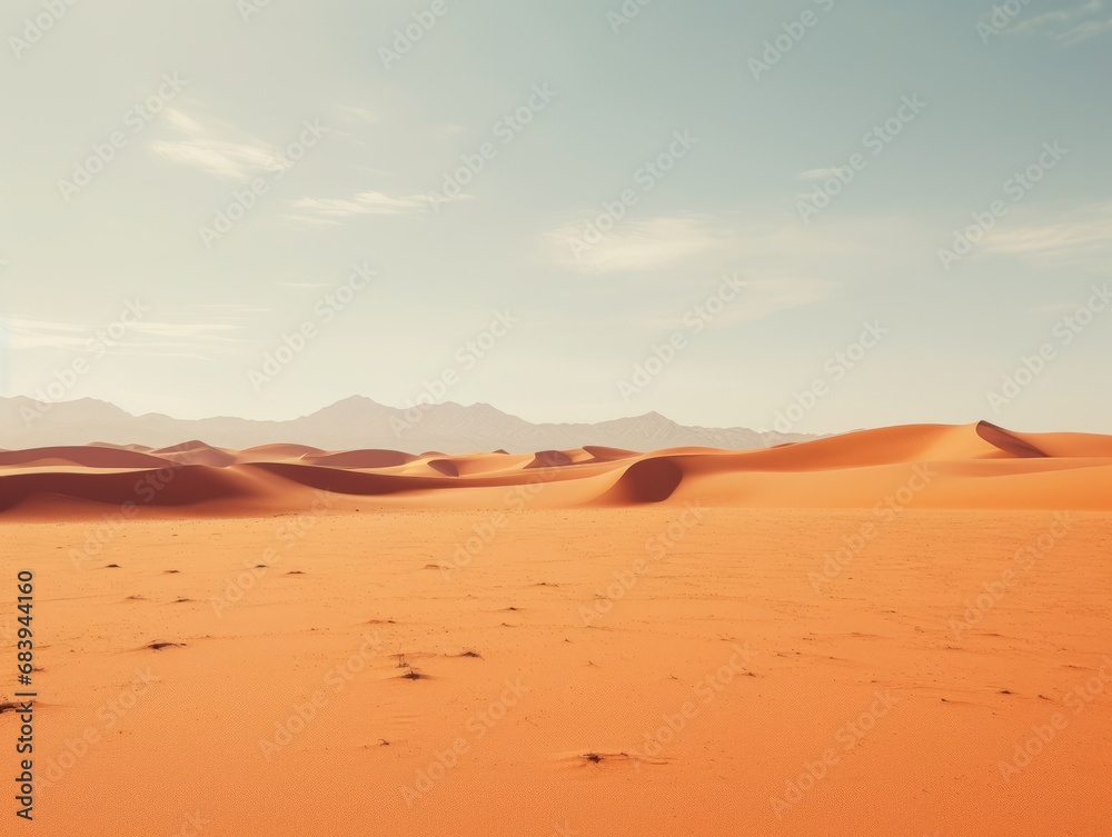 Spectacular Sun-Drenched Desert Landscape: Discover Its Unmatched Beauty! Generative AI