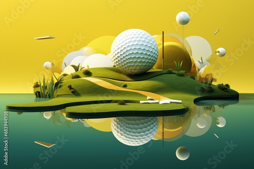 Obraz na płótnie Banner or poster design for golf sports w salonie