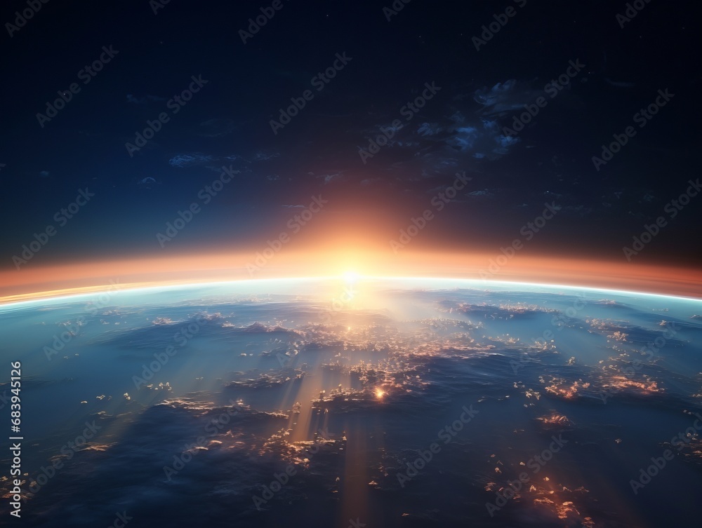 Breathtaking Sunrise From Space: Witness Our Planet Like Never Before! Generative AI