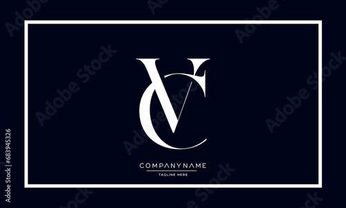 Alphabet Letters CV or VC Logo Monogram