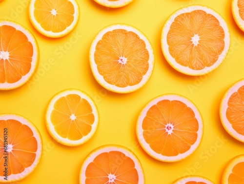 Vibrant Fresh Orange Slices: A Colorful Splash of Health & Vitality Generative AI