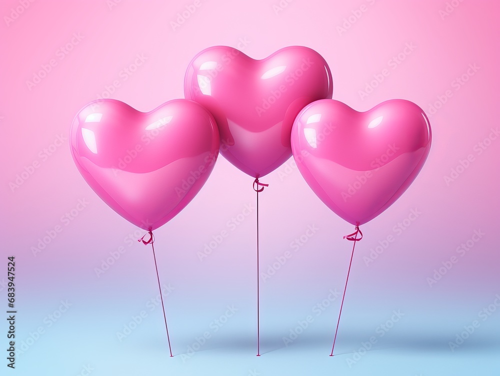 Unleash the Power of Love: Unveil the Mystery Behind Three Pink Heart Balloons Generative AI