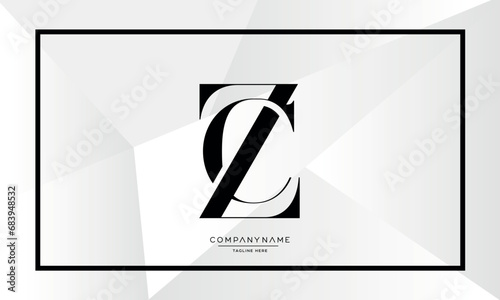 CZ or ZC Alphabet Letters Logo Monogram