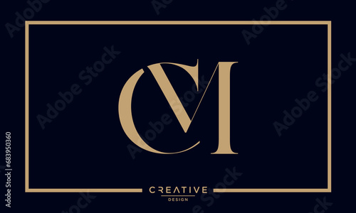 CM or MC Logo Alphabet Letters Monogram
