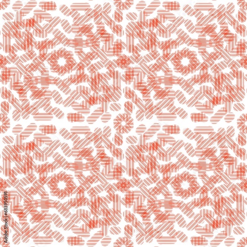 Seamless abstract textured pattern. Simple background orange and white texture. Digital brush strokes background. Mandala. Designed for textile fabrics, wrapping paper, background, wallpaper, cover. © Noosya