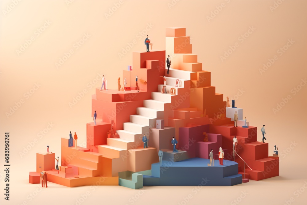 Fototapeta premium Successful businessmen at the top