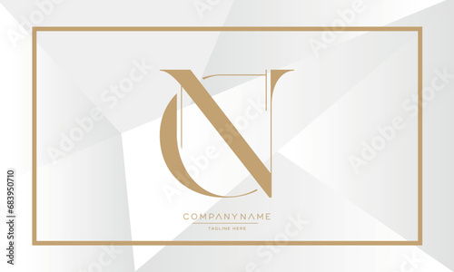 CN or NC Alphabet Letters Logo Monogram
