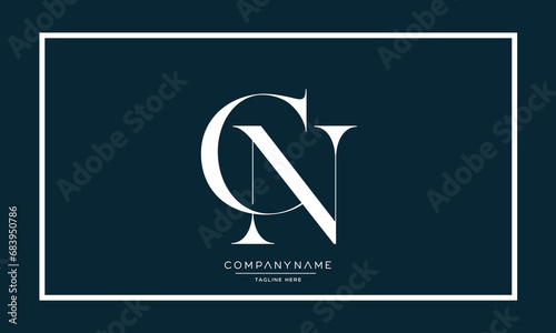 CN or NC Alphabet Letters Logo Monogram