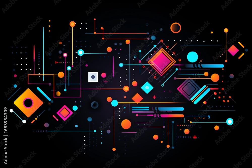 Abstract colorful illustration on a black background Abstract colorful illustration on a black background