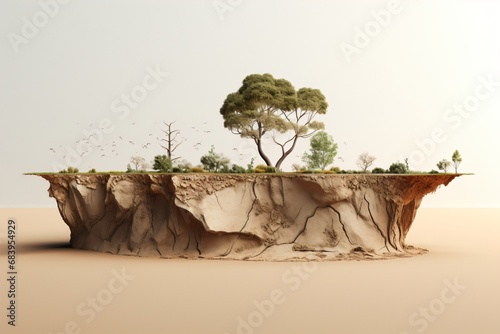 3d graphic illustration poster for drought and water shortage