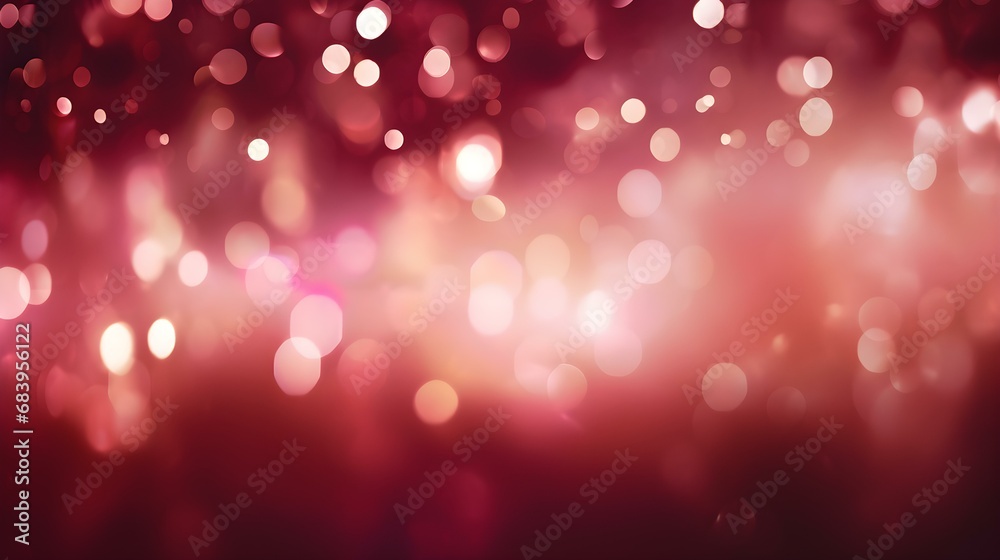 Background of burgundy Bokeh Lights. Festive Backdrop for Holidays and Celebrations