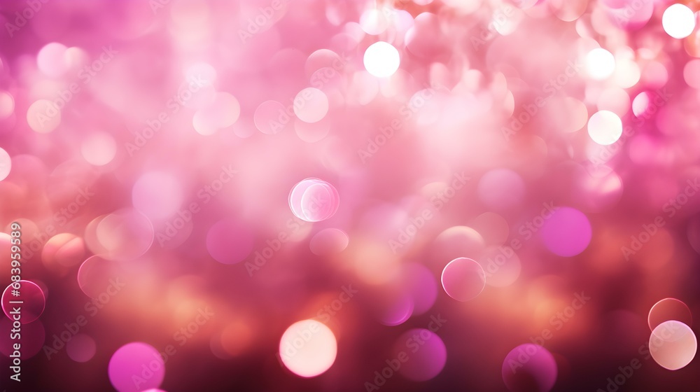 Background of pink Bokeh Lights. Festive Backdrop for Holidays and Celebrations